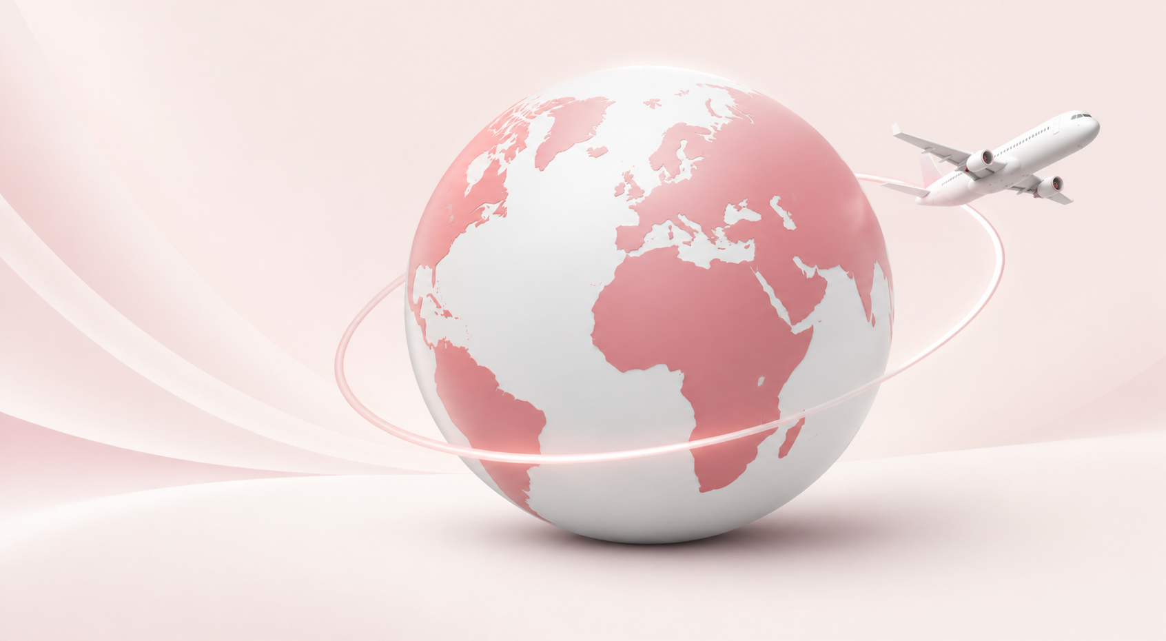 Globe and aeroplane representing international patient services